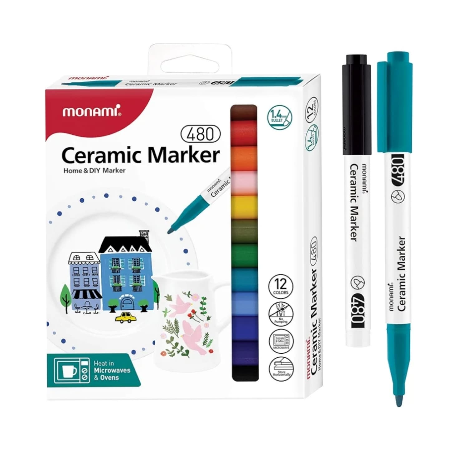 Marcador Monami para Ceramica x 12pz.