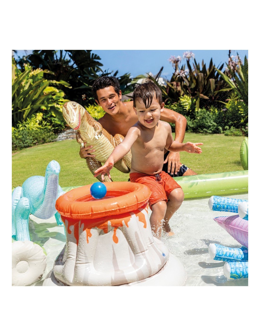 Play Center Intex Jurassic Adventure 201x201x36 Cm 410 Lts 56132