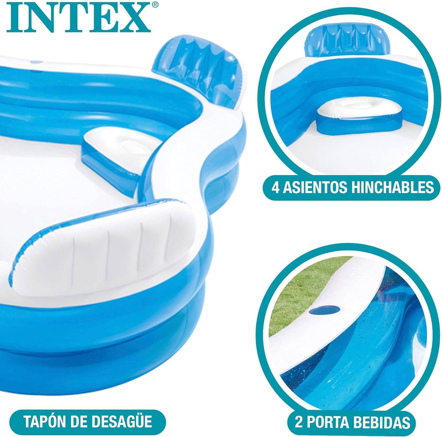 Pileta Intex 4 asientos 229×229 Cm 56475