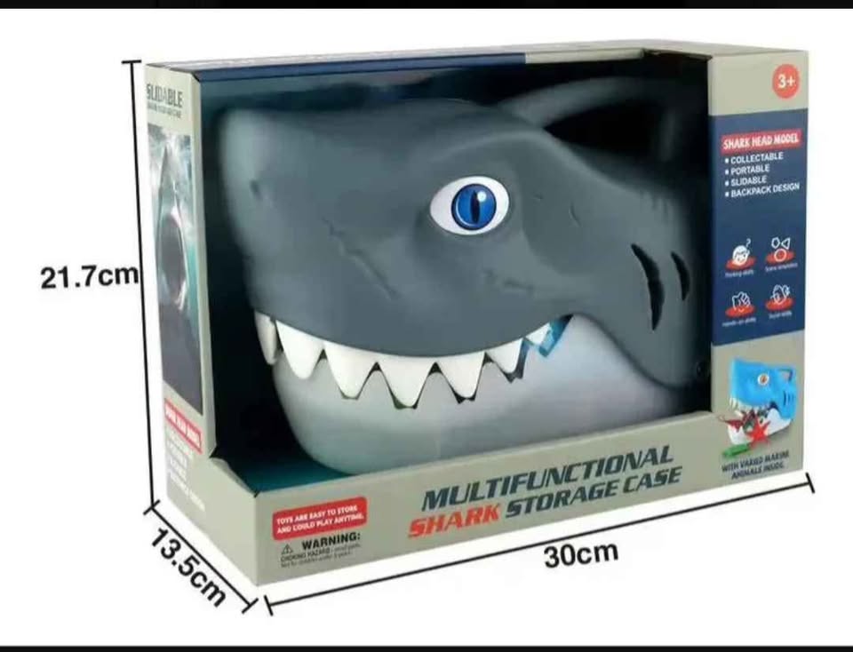 Maletín Infantil Cabeza Tiburón Con Animales Marinos GU24101716