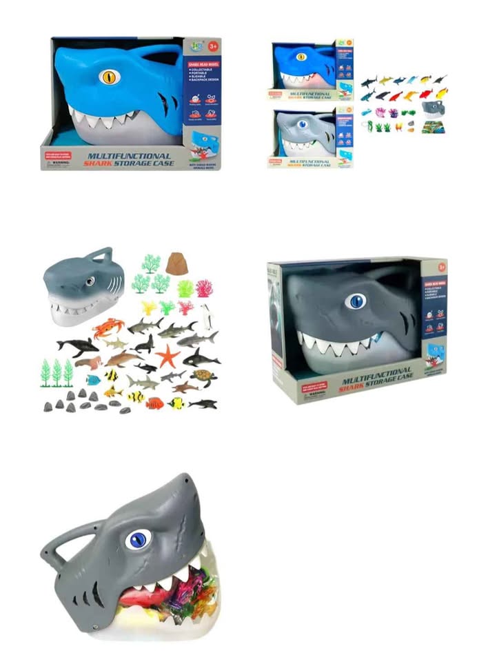 Maletín Infantil Cabeza Tiburón Con Animales Marinos GU24101716